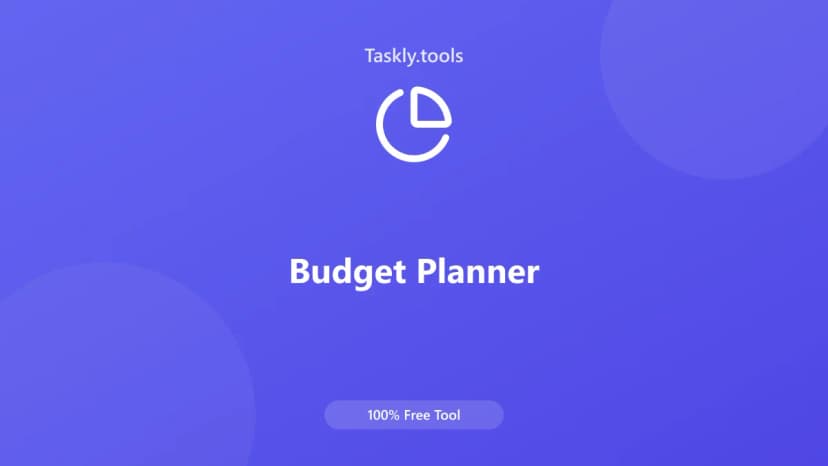 Budget Planner — Free Online Everyday Tool