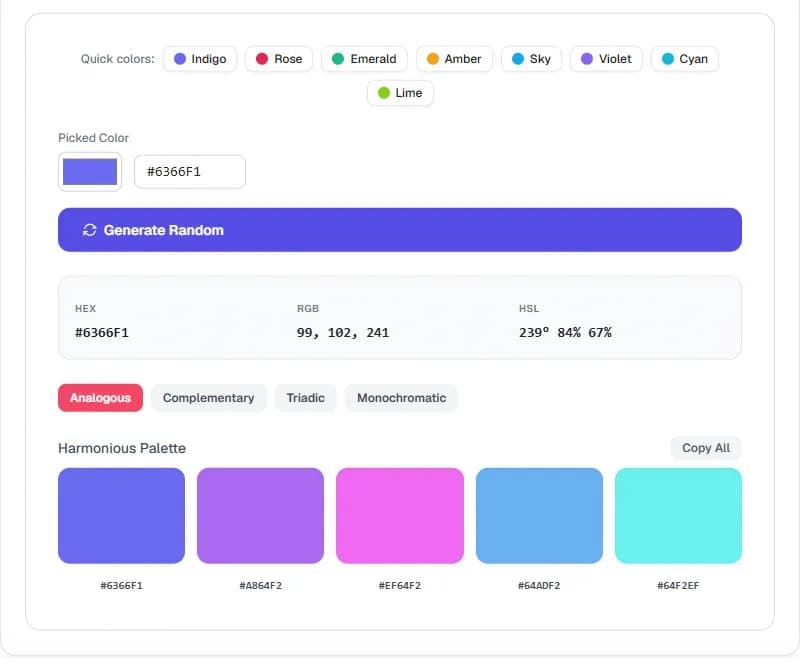 Color Palette — أداة معالجة الصور مجانية أونلاين