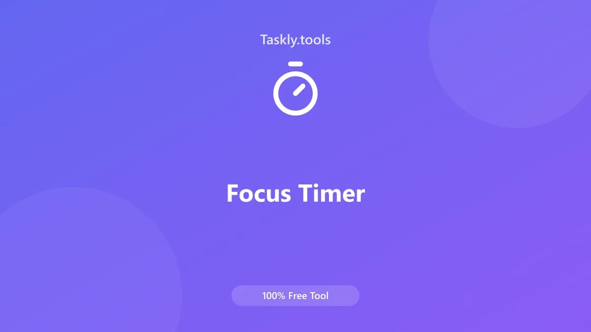 Focus Timer — Free Online Psychology Tool