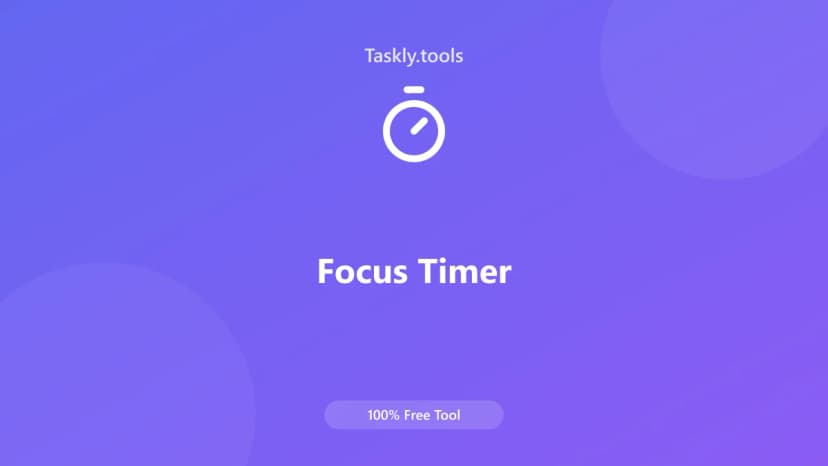 Focus Timer — Free Online Psychology Tool