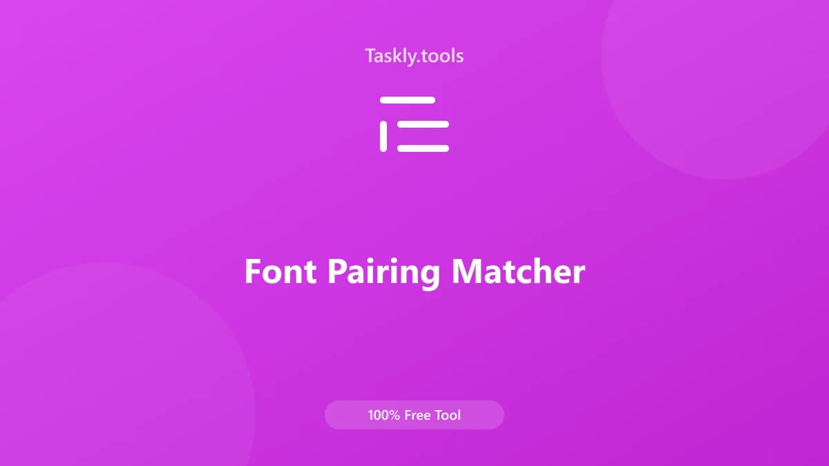 Font Pairing Matcher — Free Online Design Tool