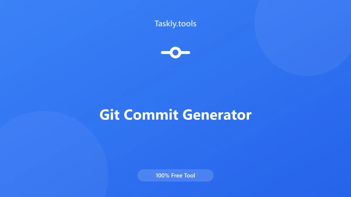 Git Commit Generator — Free Online Developer Tool