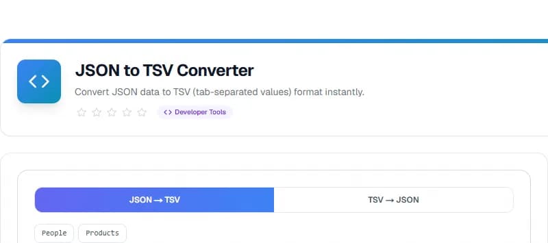 JSON to TSV — Free Online Conversion Tool