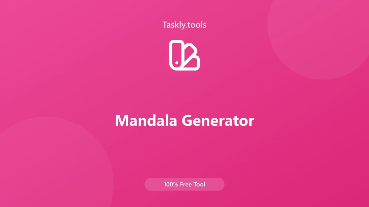 Mandala Generator — أداة الإبداعية مجانية أونلاين