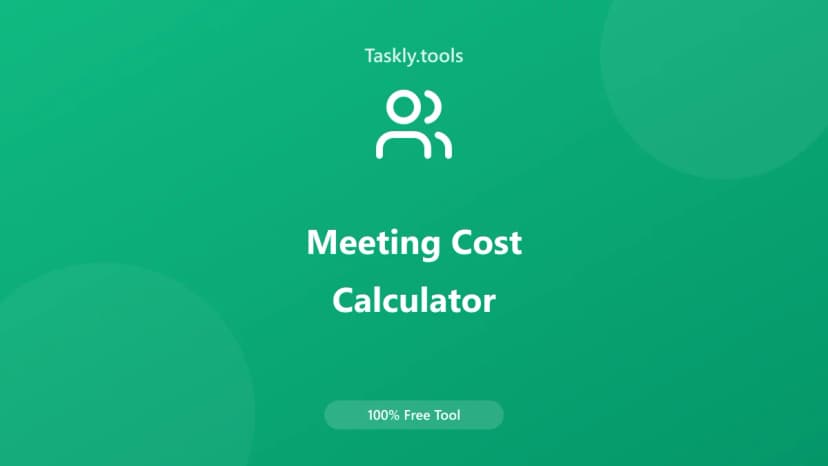 Meeting Cost Calculator — أداة المالية مجانية أونلاين