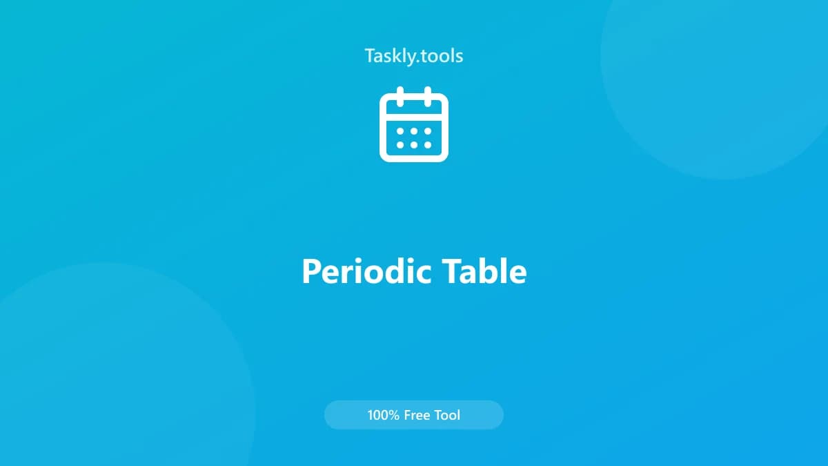 Periodic Table — Free Online Chemistry Tool