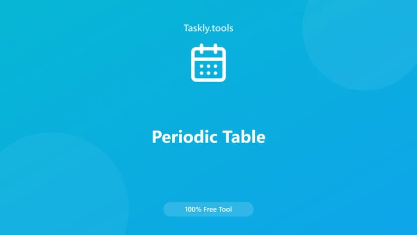 Periodic Table — Free Online Chemistry Tool