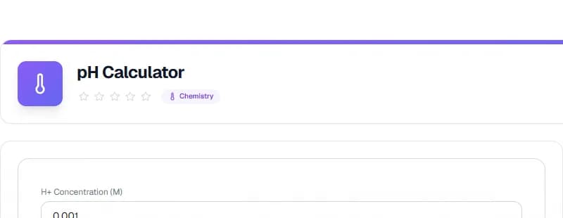pH Calculator — أداة الكيمياء مجانية أونلاين