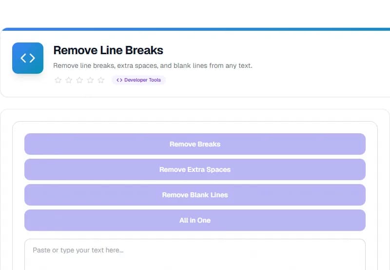 Remove Line Breaks — Free Online Text and content Tool