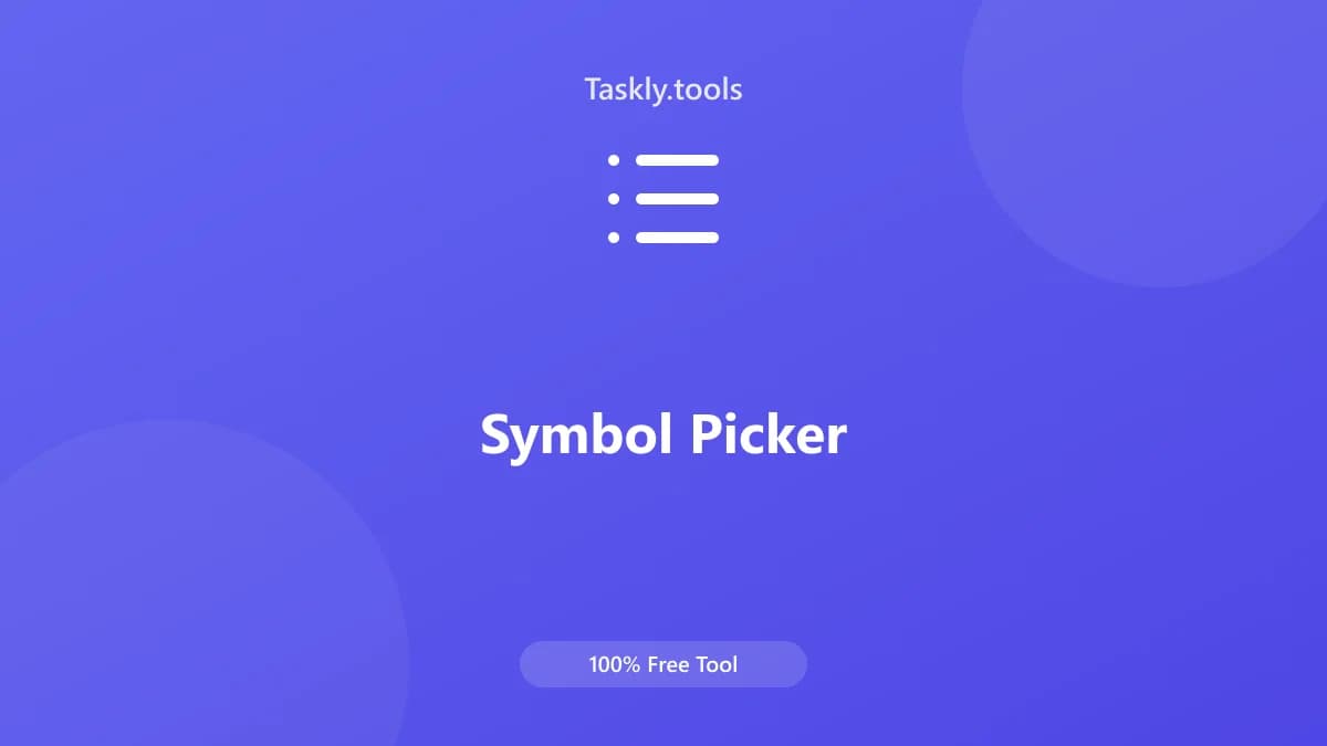 Symbol Picker — أداة اليومية مجانية أونلاين