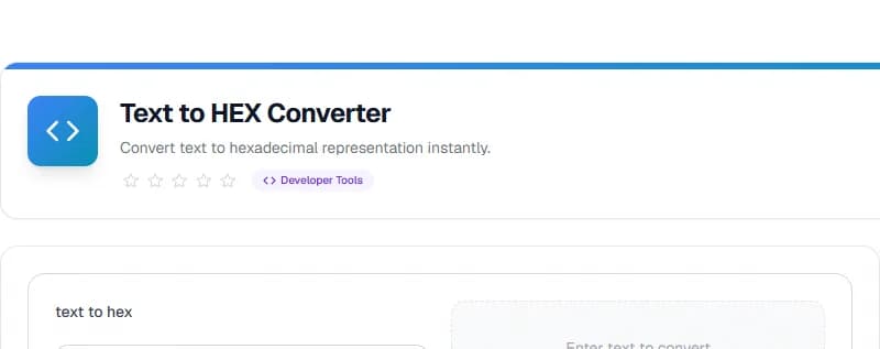 Text to Hex — أداة النصوص والمحتوى مجانية أونلاين