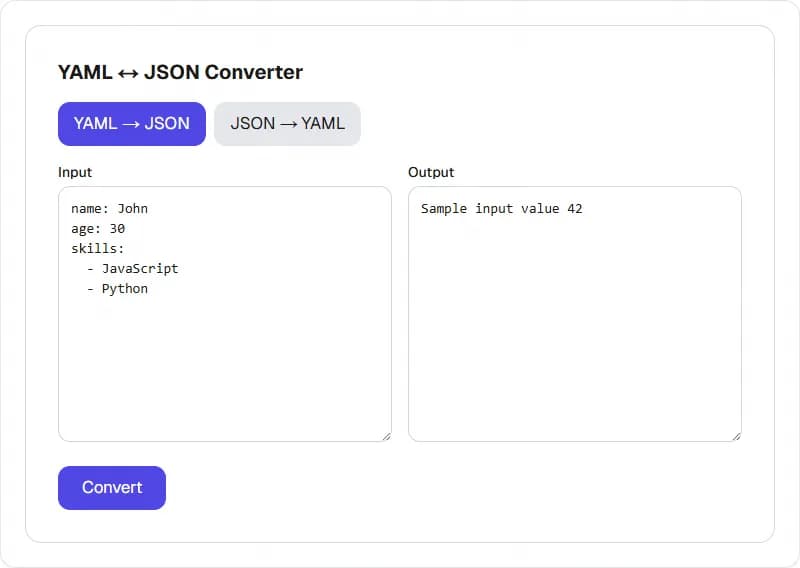 YAML JSON Converter — أداة تحويل مجانية أونلاين