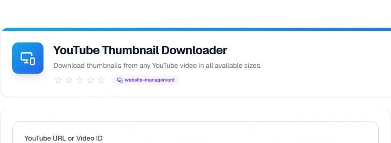 YouTube Thumbnail Downloader — أداة إدارة المواقع مجانية أونلاين