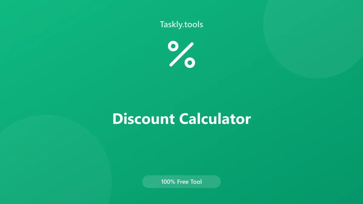 Discount Calculator — أداة المالية مجانية أونلاين