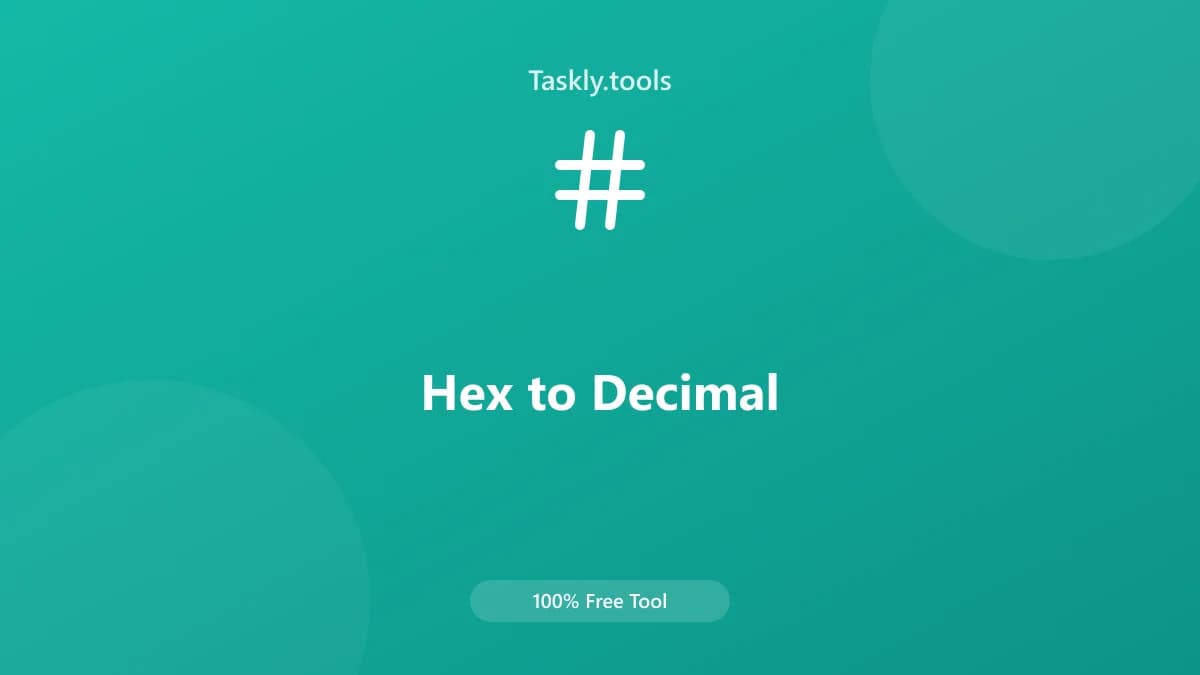 Hex to Decimal — أداة تحويل مجانية أونلاين