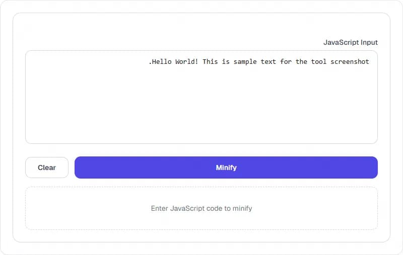JavaScript Minifier — Free Online Developer Tool
