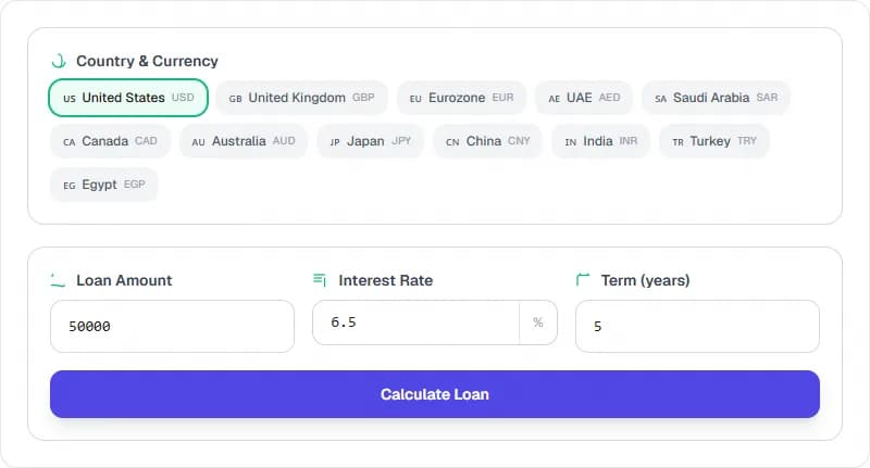 Loan Calculator — أداة المالية مجانية أونلاين
