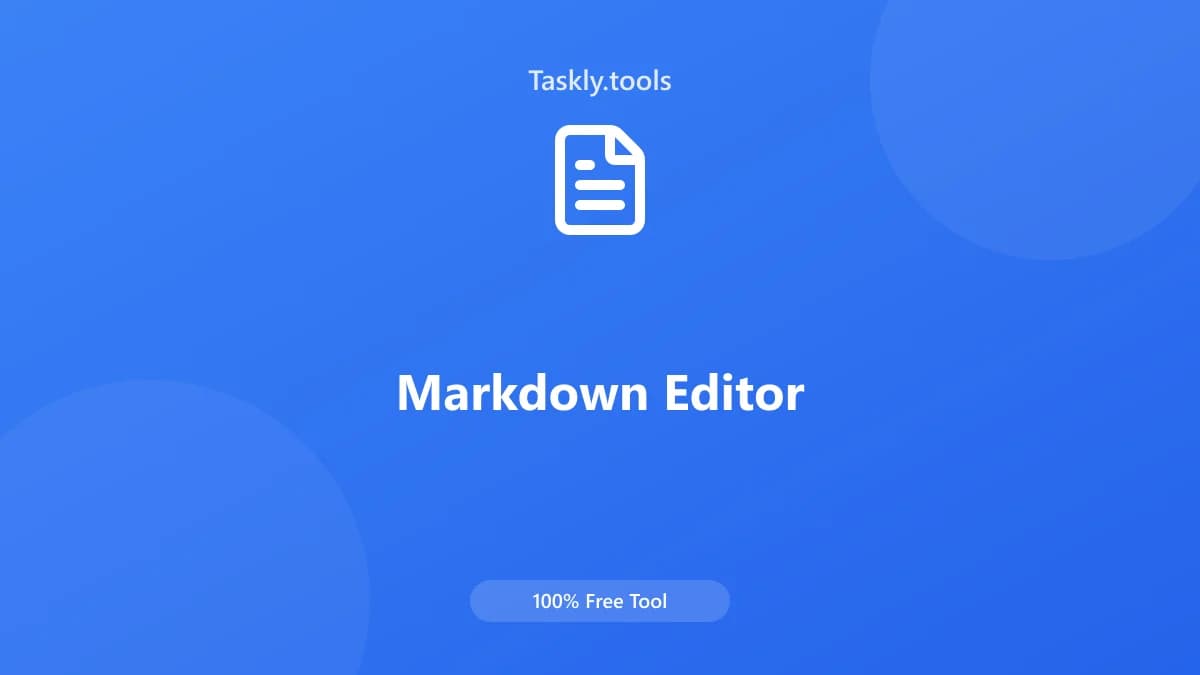 Markdown Editor — أداة المطورين مجانية أونلاين