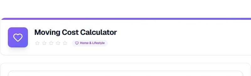 Moving Cost Calculator — Free Online Lifestyle Tool