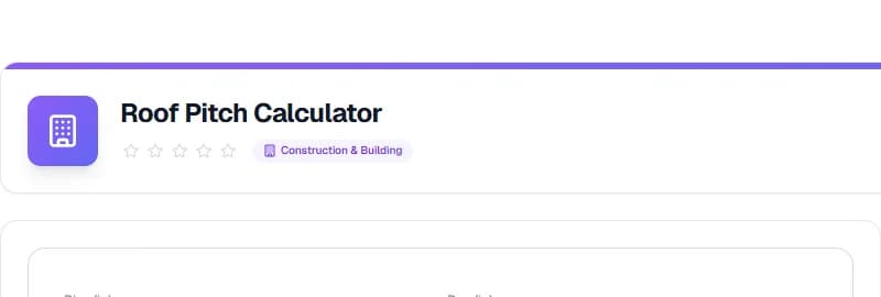 Roof Pitch Calculator — Free Online Construction Tool