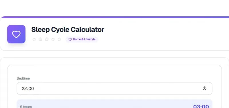 Sleep Cycle Calculator — Free Online Everyday Tool