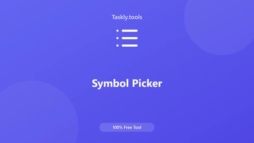 Symbol Picker — أداة اليومية مجانية أونلاين