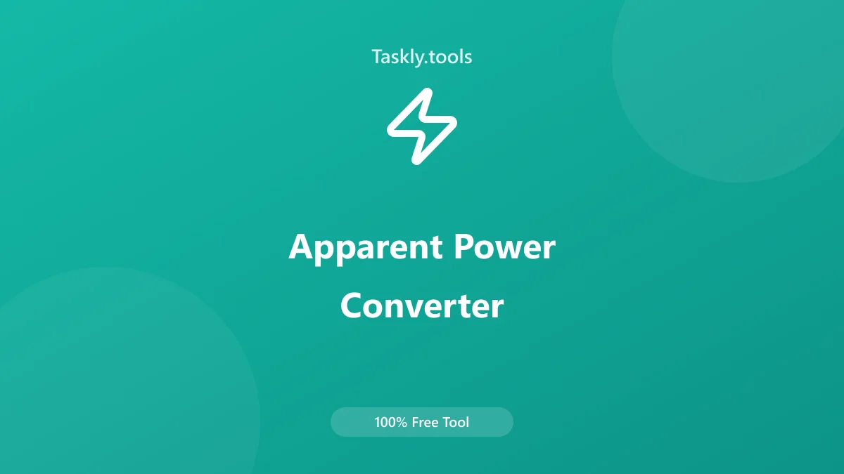 Screenshot of Apparent Power Converter tool - Taskly.tools
