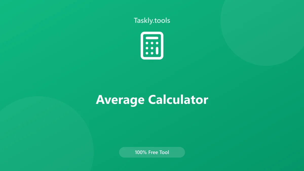 لقطة شاشة توضيحية لأداة حاسبة المتوسط - تاسكلي