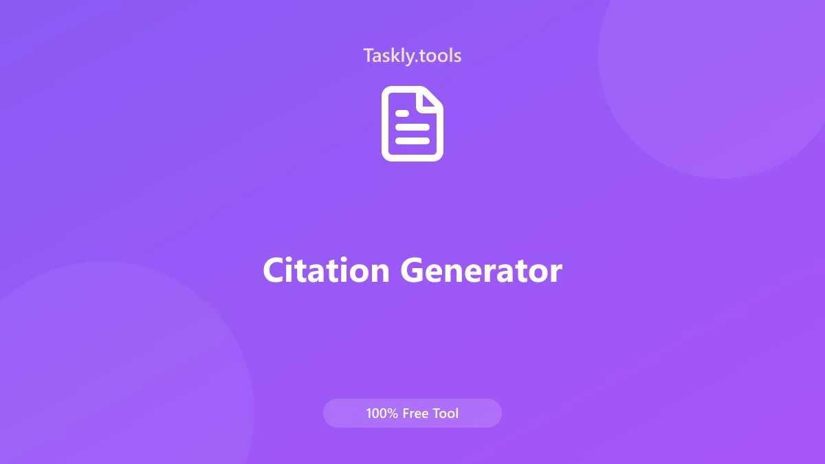 Screenshot of Zitiergenerator tool - Taskly.tools