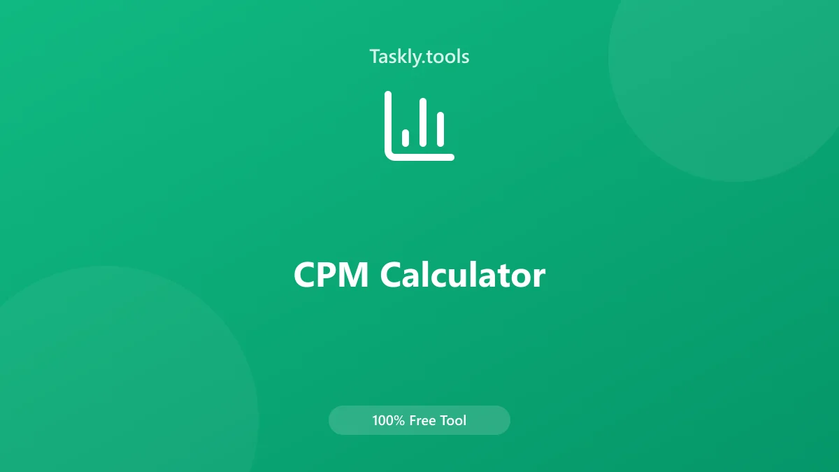 Screenshot of CPM Calculator tool - Taskly.tools