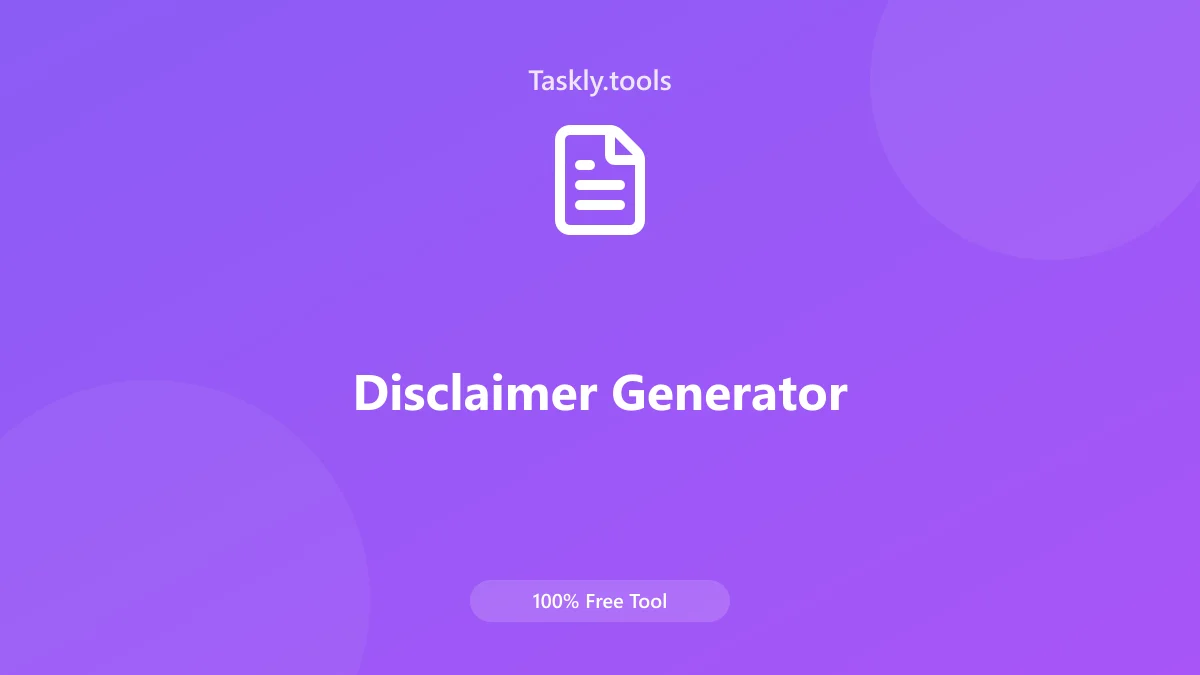 Screenshot of Generador de exención de responsabilidad tool - Taskly.tools