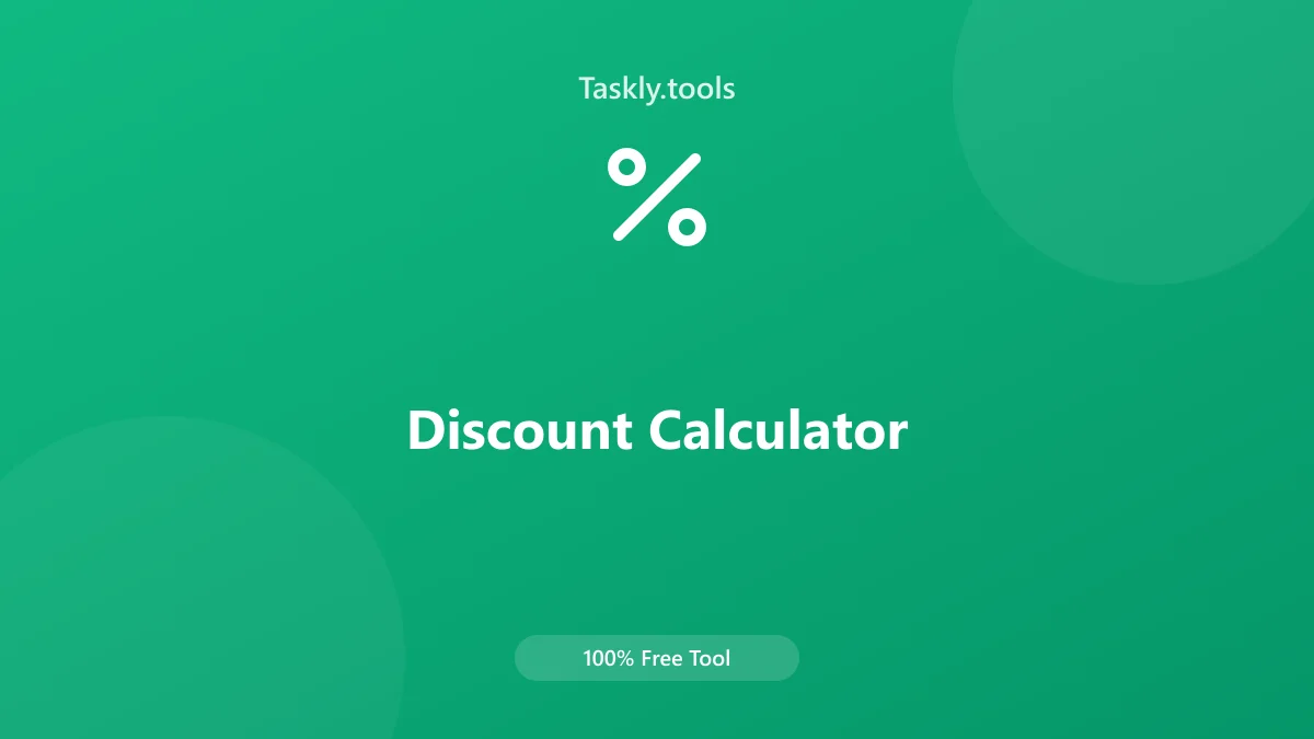 Screenshot of Discount Calculator tool - Taskly.tools