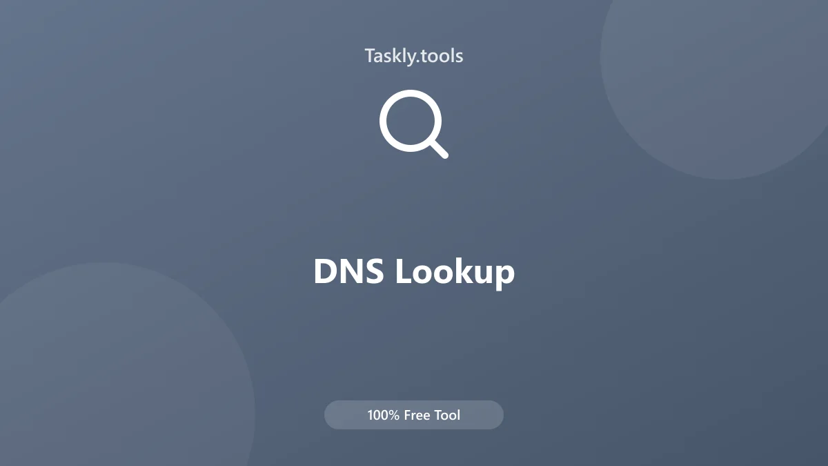 Screenshot of DNS Lookup tool - Taskly.tools