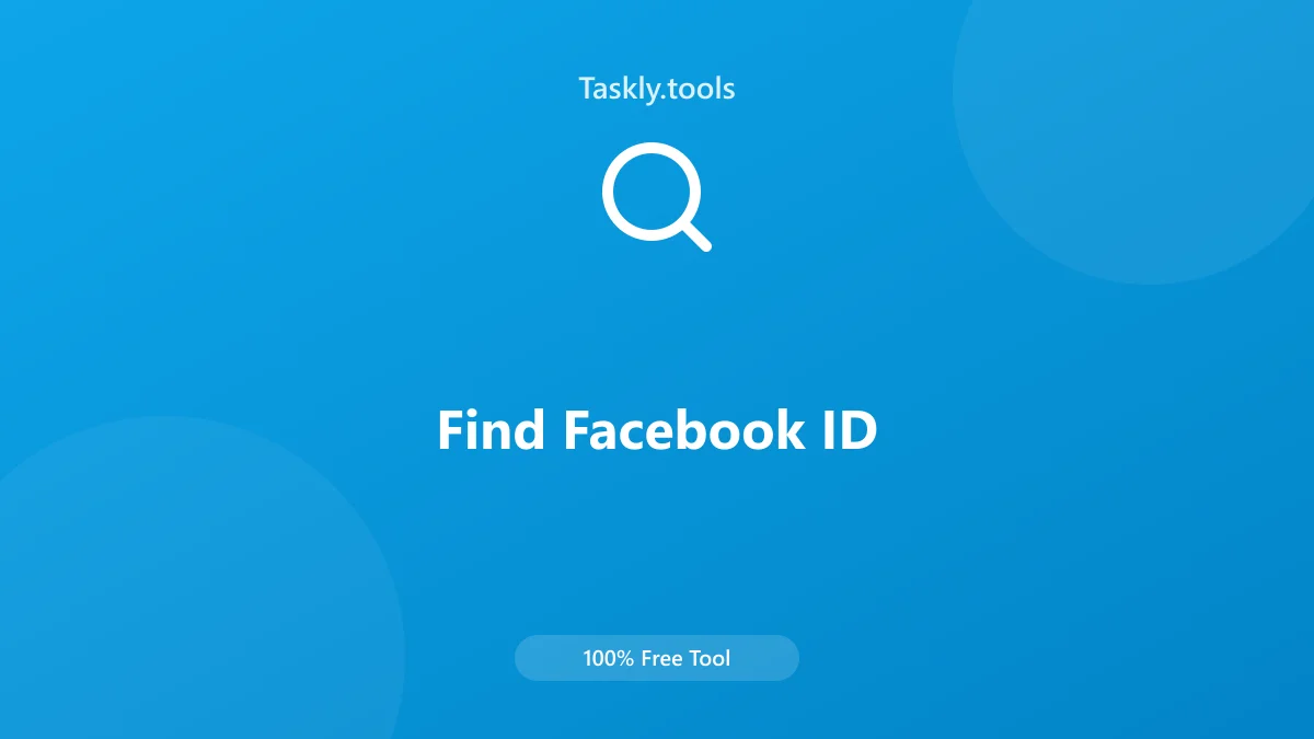 Screenshot of Find Facebook ID tool - Taskly.tools