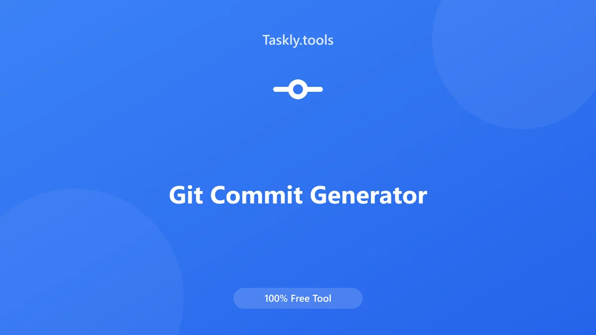 Screenshot of Git Commit Generator tool - Taskly.tools