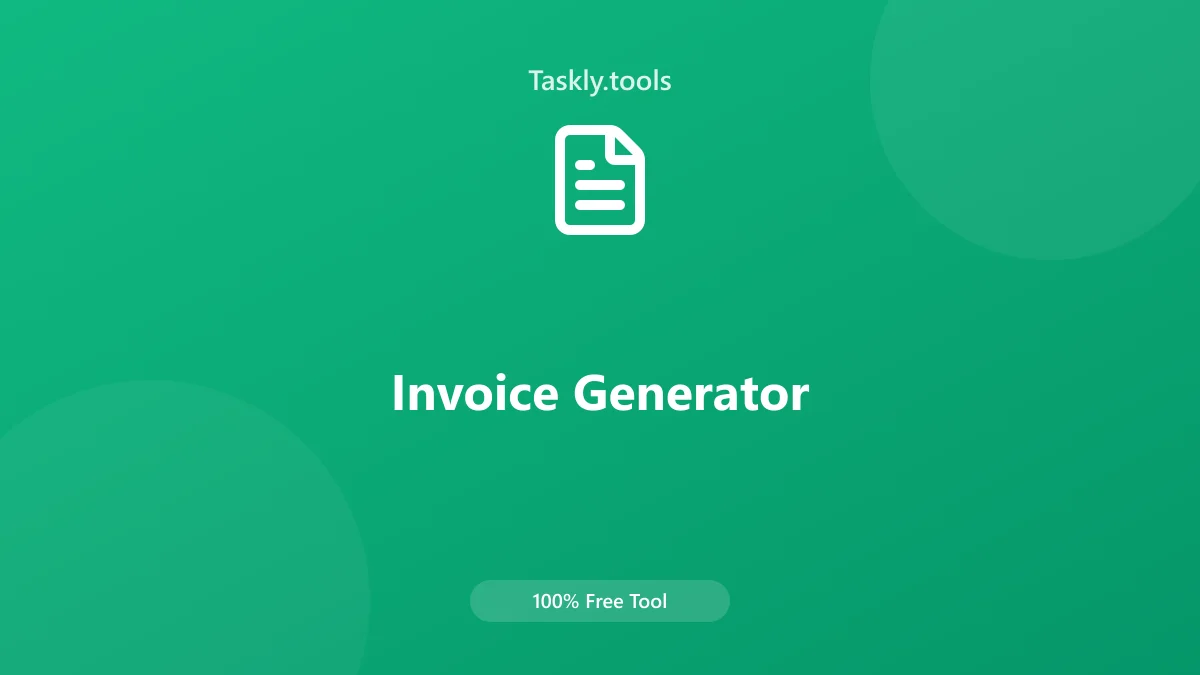 لقطة شاشة توضيحية لأداة Invoice Generator - تاسكلي