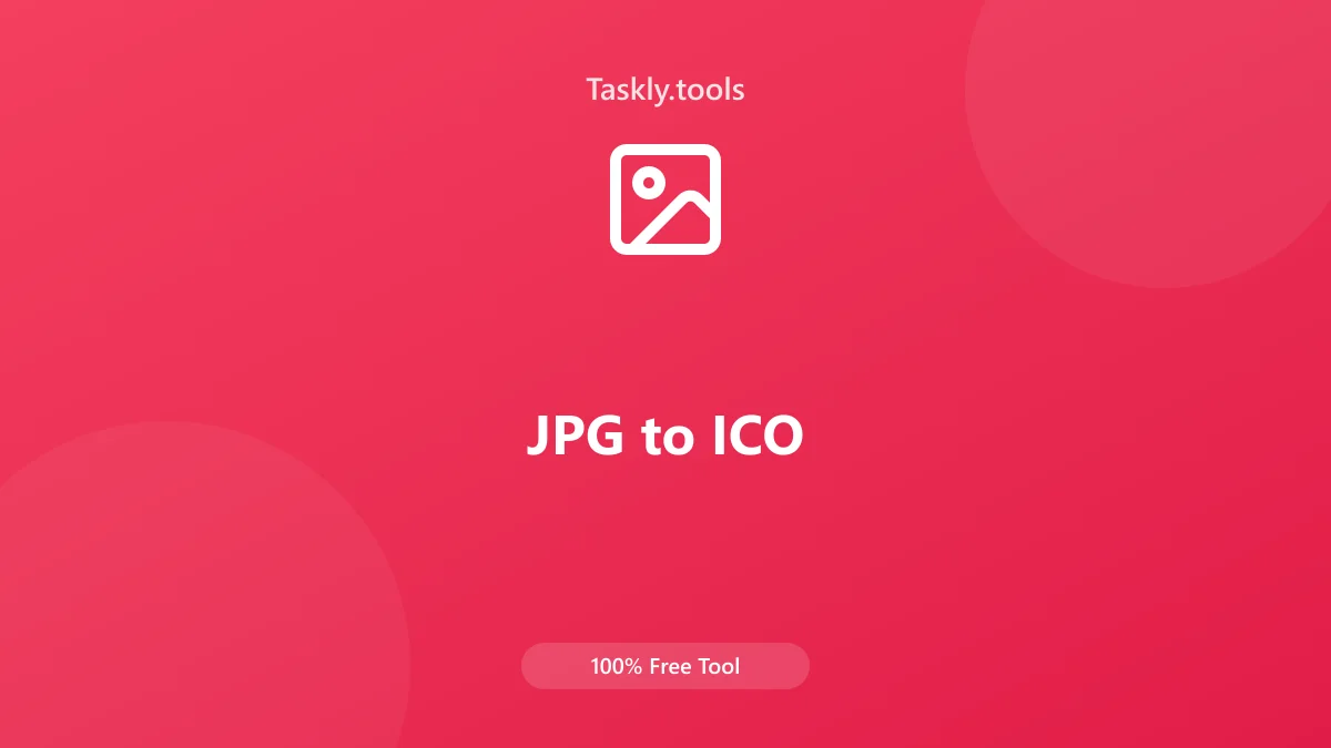 Screenshot of JPG to ICO Converter tool - Taskly.tools