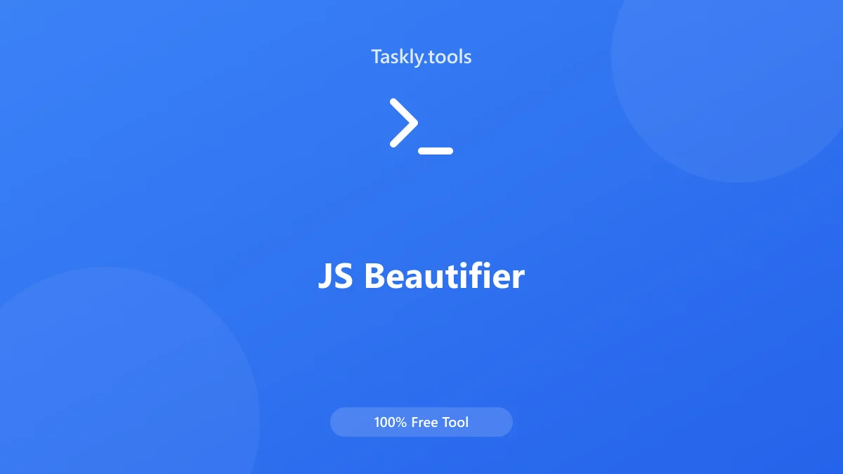 Screenshot of JavaScript Beautifier / Minifier tool - Taskly.tools