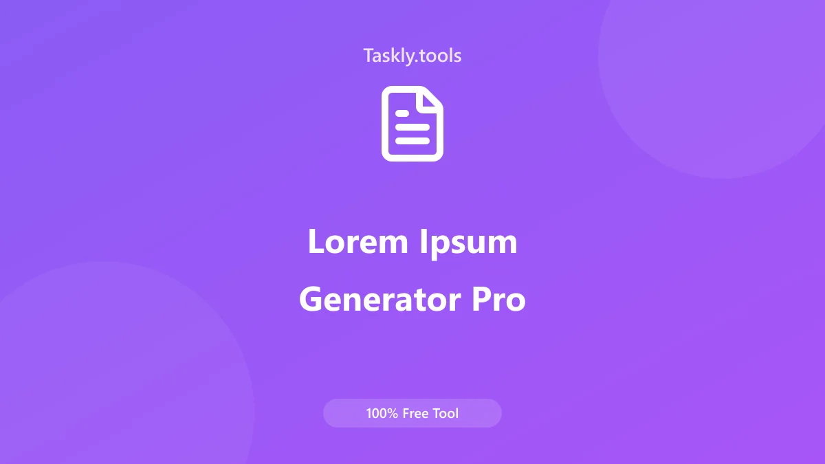 Screenshot of Lorem Generator Pro tool - Taskly.tools