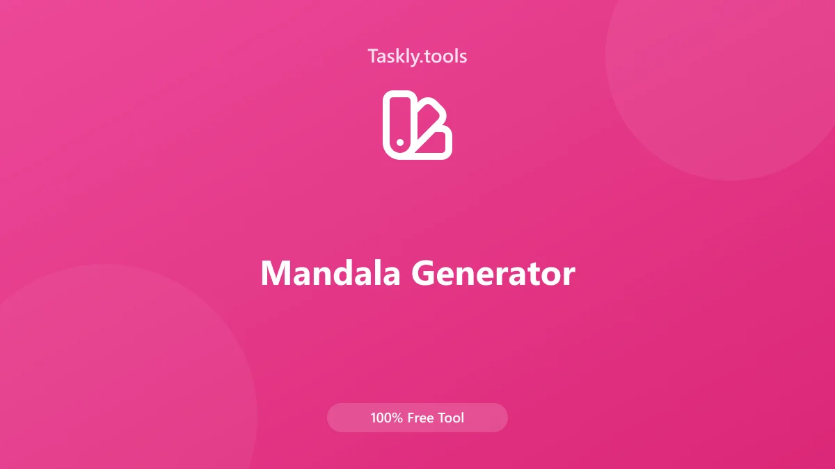 Screenshot of Mandala-Generator tool - Taskly.tools