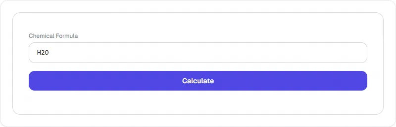 Screenshot of Molar Mass Calculadora tool - Taskly.tools