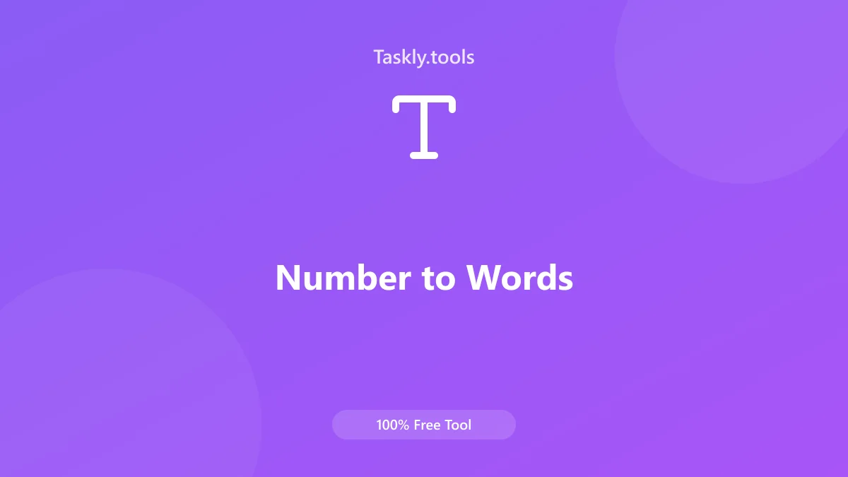 Screenshot of Número a palabras tool - Taskly.tools