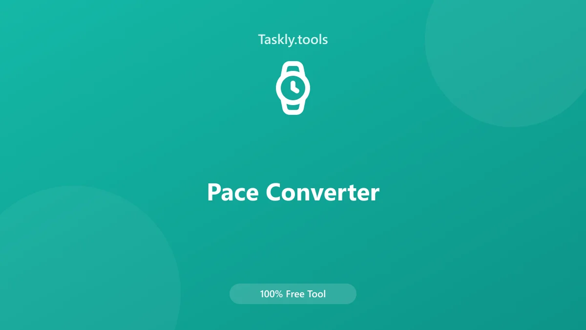 Screenshot of Pace Converter tool - Taskly.tools