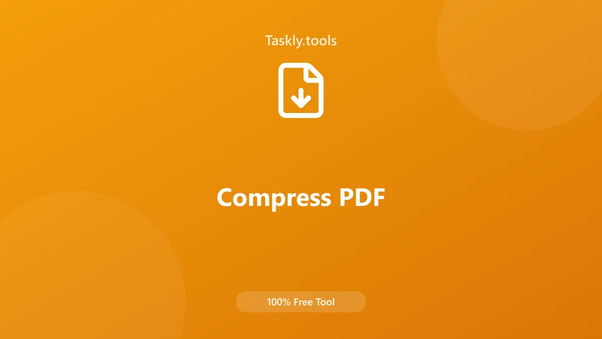 لقطة شاشة توضيحية لأداة Compress PDF - تاسكلي