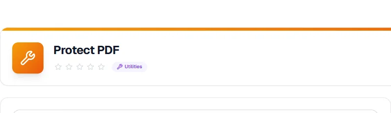 Screenshot of Protect PDF tool - Taskly.tools