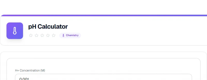 Screenshot of pH Calculator tool - Taskly.tools