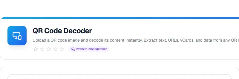 Screenshot of QR Code Decoder tool - Taskly.tools