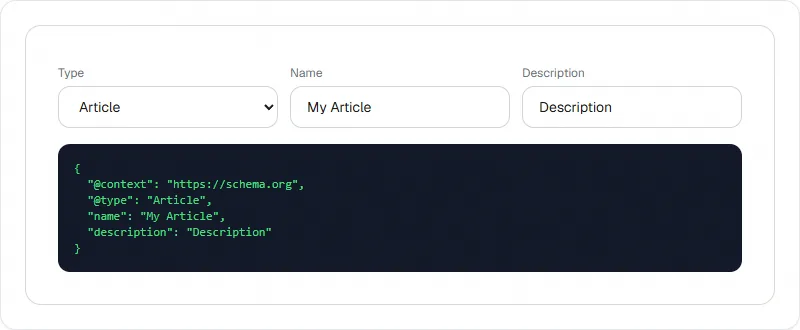 Screenshot of Schema Markup Generator tool - Taskly.tools