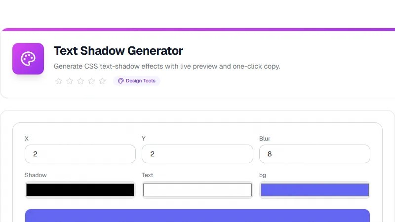 Screenshot of Generador de sombra de texto tool - Taskly.tools