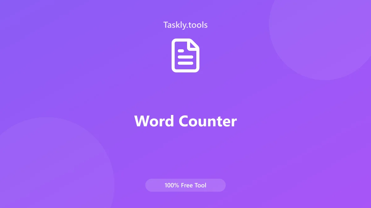 Screenshot of Word Counter tool - Taskly.tools